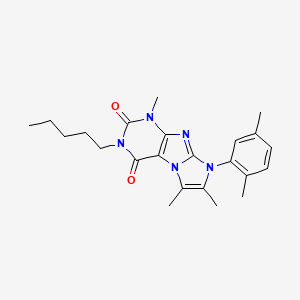 molecular formula C23H29N5O2 B2771652 6-(2,5-Dimethylphenyl)-4,7,8-trimethyl-2-pentylpurino[7,8-a]imidazole-1,3-dione CAS No. 922478-88-4