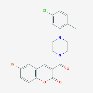 6-bromo-3-[4-(5-chloro-2-methylphenyl)piperazine-1-carbonyl]-2H-chromen-2-one