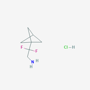 2-(1-Bicyclo[1.1.1]pentanyl)-2,2-difluoroethanamine;hydrochloride