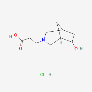 molecular formula C10H18ClNO3 B2771670 3-(6-Hydroxy-3-azabicyclo[3.2.1]octan-3-yl)propanoic acid;hydrochloride CAS No. 2580234-62-2