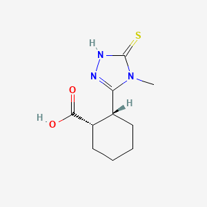 molecular formula C10H15N3O2S B2771671 (1S,2R)-2-(4-Methyl-5-sulfanylidene-1H-1,2,4-triazol-3-yl)cyclohexane-1-carboxylic acid CAS No. 2490323-04-9