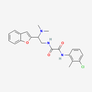 molecular formula C21H22ClN3O3 B2771675 N1-(2-(benzofuran-2-yl)-2-(dimethylamino)ethyl)-N2-(3-chloro-2-methylphenyl)oxalamide CAS No. 2034302-48-0