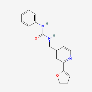 molecular formula C17H15N3O2 B2771676 1-((2-(Furan-2-yl)pyridin-4-yl)methyl)-3-phenylurea CAS No. 2034594-22-2