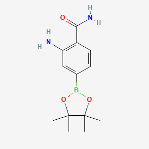 molecular formula C13H19BN2O3 B2771682 2-Amino-4-(4,4,5,5-tetramethyl-1,3,2-dioxaborolan-2-yl)benzamide CAS No. 1352412-91-9
