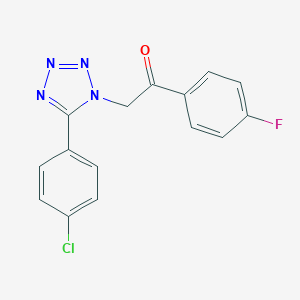 molecular formula C15H10ClFN4O B277170 2-[5-(4-chlorophenyl)-1H-tetraazol-1-yl]-1-(4-fluorophenyl)ethanone 