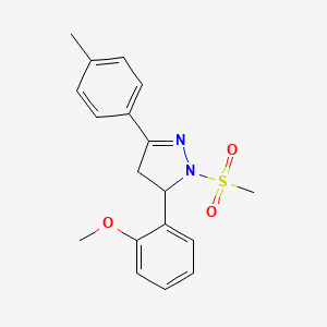 5-(2-methoxyphenyl)-1-(methylsulfonyl)-3-(p-tolyl)-4,5-dihydro-1H-pyrazole