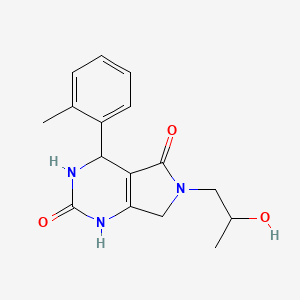 molecular formula C16H19N3O3 B2771702 6-(2-羟基丙基)-4-(邻甲苯基)-3,4,6,7-四氢-1H-吡咯并[3,4-d]嘧啶-2,5-二酮 CAS No. 946325-17-3