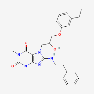 7-(3-(3-ethylphenoxy)-2-hydroxypropyl)-1,3-dimethyl-8-(phenethylamino)-1H-purine-2,6(3H,7H)-dione