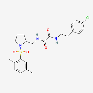 molecular formula C23H28ClN3O4S B2771711 N1-(4-chlorophenethyl)-N2-((1-((2,5-dimethylphenyl)sulfonyl)pyrrolidin-2-yl)methyl)oxalamide CAS No. 896285-81-7