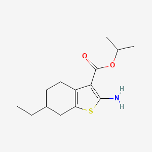 molecular formula C14H21NO2S B2771724 Isopropyl 2-amino-6-ethyl-4,5,6,7-tetrahydro-1-benzothiophene-3-carboxylate CAS No. 351981-99-2