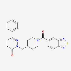 molecular formula C23H21N5O2S B2771725 2-{[1-(2,1,3-Benzothiadiazole-5-carbonyl)piperidin-4-yl]methyl}-6-phenyl-2,3-dihydropyridazin-3-one CAS No. 2097935-64-1