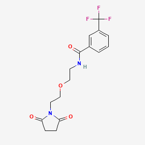 molecular formula C16H17F3N2O4 B2771734 N-[2-[2-(2,5-Dioxopyrrolidin-1-yl)ethoxy]ethyl]-3-(trifluoromethyl)benzamide CAS No. 2309588-24-5
