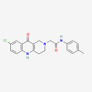 molecular formula C21H20ClN3O2 B2771741 2-(8-chloro-10-oxo-3,4-dihydrobenzo[b][1,6]naphthyridin-2(1H,5H,10H)-yl)-N-(p-tolyl)acetamide CAS No. 1226455-15-7