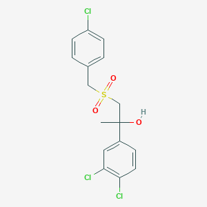 molecular formula C16H15Cl3O3S B2771742 1-[(4-Chlorobenzyl)sulfonyl]-2-(3,4-dichlorophenyl)-2-propanol CAS No. 339276-79-8