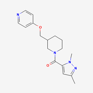molecular formula C17H22N4O2 B2771744 (2,5-Dimethylpyrazol-3-yl)-[3-(pyridin-4-yloxymethyl)piperidin-1-yl]methanone CAS No. 2379971-02-3
