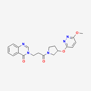 molecular formula C20H21N5O4 B2771746 3-(3-(3-((6-methoxypyridazin-3-yl)oxy)pyrrolidin-1-yl)-3-oxopropyl)quinazolin-4(3H)-one CAS No. 2034223-58-8