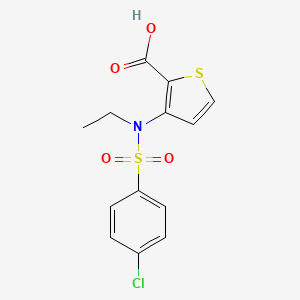 molecular formula C13H12ClNO4S2 B2771751 3-[[(4-氯苯基)磺酰](乙基)氨基]噻吩-2-羧酸 CAS No. 1707392-13-9