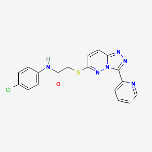 molecular formula C18H13ClN6OS B2771765 N-(4-chlorophenyl)-2-[(3-pyridin-2-yl-[1,2,4]triazolo[4,3-b]pyridazin-6-yl)sulfanyl]acetamide CAS No. 868967-44-6