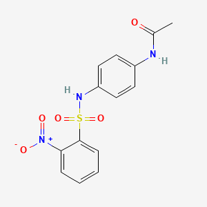 molecular formula C14H13N3O5S B2771771 N-(4-{[(2-nitrophenyl)sulfonyl]amino}phenyl)acetamide CAS No. 301342-56-3