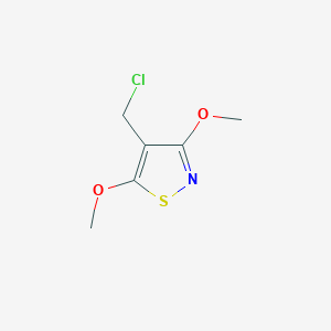 molecular formula C6H8ClNO2S B2771777 4-(Chloromethyl)-3,5-dimethoxy-1,2-thiazole CAS No. 2155852-52-9
