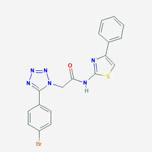 molecular formula C18H13BrN6OS B277178 2-[5-(4-bromophenyl)-1H-tetrazol-1-yl]-N-(4-phenyl-1,3-thiazol-2-yl)acetamide 