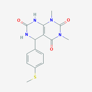 molecular formula C15H16N4O3S B2771782 1,3-二甲基-5-(4-(甲硫基)苯基)-5,6-二氢嘧啶并[4,5-d]嘧啶-2,4,7(1H,3H,8H)-三酮 CAS No. 1171900-82-5