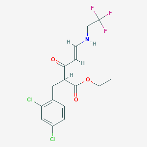 ethyl (E)-2-[(2,4-dichlorophenyl)methyl]-3-oxo-5-(2,2,2-trifluoroethylamino)pent-4-enoate