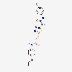 molecular formula C19H18FN5O3S2 B2771788 N-(4-乙氧苯基)-2-((5-(3-(4-氟苯基)脲基)-1,3,4-噻二唑-2-基)硫)乙酰胺 CAS No. 886935-56-4