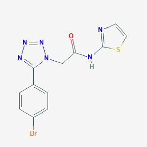 molecular formula C12H9BrN6OS B277179 2-[5-(4-bromophenyl)-1H-tetraazol-1-yl]-N-(1,3-thiazol-2-yl)acetamide 