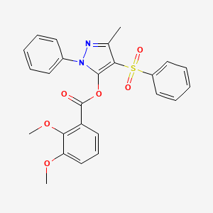 3-methyl-1-phenyl-4-(phenylsulfonyl)-1H-pyrazol-5-yl 2,3-dimethoxybenzoate