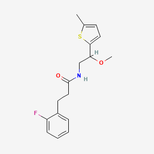 molecular formula C17H20FNO2S B2771793 3-(2-fluorophenyl)-N-(2-methoxy-2-(5-methylthiophen-2-yl)ethyl)propanamide CAS No. 1798044-27-5