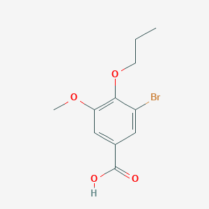 molecular formula C11H13BrO4 B2771801 3-Bromo-5-methoxy-4-propoxybenzoic acid CAS No. 554407-81-7