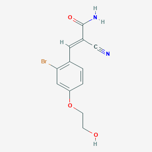 molecular formula C12H11BrN2O3 B2771826 (E)-3-[2-Bromo-4-(2-hydroxyethoxy)phenyl]-2-cyanoprop-2-enamide CAS No. 1394801-22-9