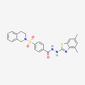 molecular formula C25H24N4O3S2 B2771835 4-((3,4-dihydroisoquinolin-2(1H)-yl)sulfonyl)-N'-(4,6-dimethylbenzo[d]thiazol-2-yl)benzohydrazide CAS No. 851987-32-1
