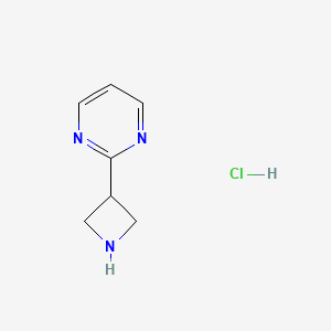 molecular formula C7H10ClN3 B2771853 2-(Azetidin-3-yl)pyrimidine hydrochloride CAS No. 1255306-29-6; 1255531-13-5