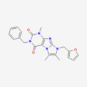 molecular formula C22H21N5O3 B2771855 3-benzyl-8-(furan-2-ylmethyl)-1,6,7-trimethyl-1H-imidazo[2,1-f]purine-2,4(3H,8H)-dione CAS No. 896820-20-5