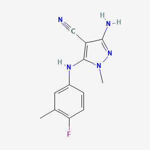 3-amino-5-(4-fluoro-3-methylanilino)-1-methyl-1H-pyrazole-4-carbonitrile