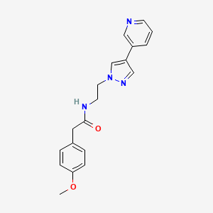 molecular formula C19H20N4O2 B2771872 2-(4-methoxyphenyl)-N-{2-[4-(pyridin-3-yl)-1H-pyrazol-1-yl]ethyl}acetamide CAS No. 2097924-67-7