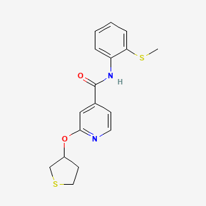 molecular formula C17H18N2O2S2 B2771873 N-(2-(methylthio)phenyl)-2-((tetrahydrothiophen-3-yl)oxy)isonicotinamide CAS No. 2034360-96-6