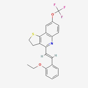 molecular formula C22H18F3NO2S B2771875 4-[(E)-2-(2-ethoxyphenyl)ethenyl]-8-(trifluoromethoxy)-2,3-dihydrothieno[3,2-c]quinoline CAS No. 866133-60-0