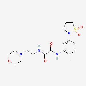 molecular formula C18H26N4O5S B2771886 N1-(5-(1,1-dioxidoisothiazolidin-2-yl)-2-methylphenyl)-N2-(2-morpholinoethyl)oxalamide CAS No. 1105227-98-2