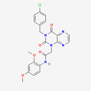 2-(3-(4-chlorobenzyl)-2,4-dioxo-3,4-dihydropteridin-1(2H)-yl)-N-(2,4-dimethoxyphenyl)acetamide