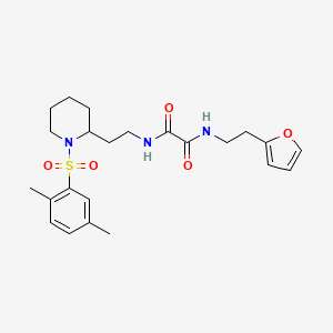 B2771895 N'-{2-[1-(2,5-dimethylbenzenesulfonyl)piperidin-2-yl]ethyl}-N-[2-(furan-2-yl)ethyl]ethanediamide CAS No. 898426-77-2