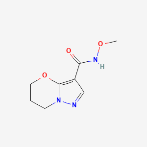 molecular formula C8H11N3O3 B2771896 N-甲氧基-6,7-二氢-5H-嘧啶并[5,1-b][1,3]噁嗪-3-羧酰胺 CAS No. 1428367-43-4