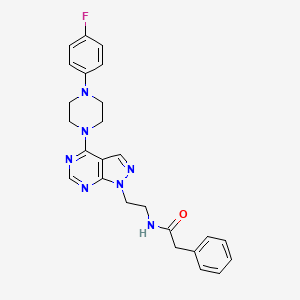 molecular formula C25H26FN7O B2771906 N-(2-(4-(4-(4-fluorophenyl)piperazin-1-yl)-1H-pyrazolo[3,4-d]pyrimidin-1-yl)ethyl)-2-phenylacetamide CAS No. 1021025-60-4