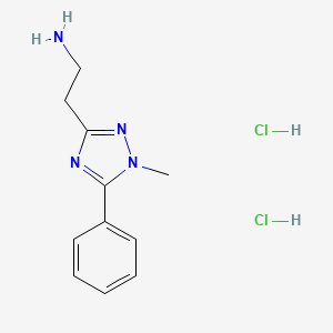 molecular formula C11H16Cl2N4 B2771916 2-(1-Methyl-5-phenyl-1,2,4-triazol-3-yl)ethanamine;dihydrochloride CAS No. 2413878-12-1