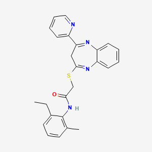 N-(2-ethyl-6-methylphenyl)-2-[(4-pyridin-2-yl-3H-1,5-benzodiazepin-2-yl)thio]acetamide