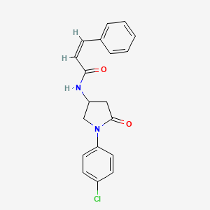 (Z)-N-(1-(4-chlorophenyl)-5-oxopyrrolidin-3-yl)-3-phenylacrylamide