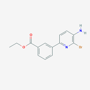molecular formula C14H13BrN2O2 B2771928 乙酸3-(5-氨基-6-溴吡啶-2-基)苯甲酸酯 CAS No. 1258391-91-1