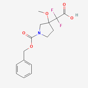 2,2-Difluoro-2-(3-methoxy-1-phenylmethoxycarbonylpyrrolidin-3-yl)acetic acid